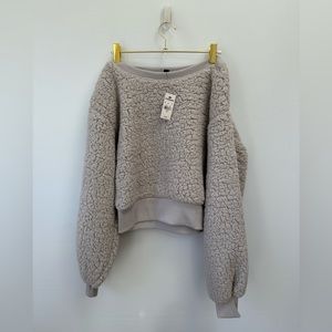 NWT Grey Fluffy Express Sweater